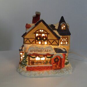 Mervyns Village Square Apothecary Vintage 1994 Christmas Display Decoration 8.5"